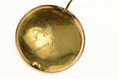 14K Yellow Gold Victorian Painted Lady Portrait Diamond Pin/Brooch