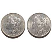 2 1889 Slider Morgan Dollars