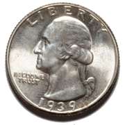 1939 Ultra Gem BU Washington Quarter