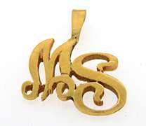 Bold Initial 14kt Pendant