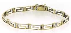 Sterling Silver Vermeil Greek Key Bracelet