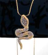 14KT TWO TONE SNAKE PENDANT ON CHAIN