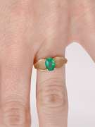 14kt Gold & Emerald Solitaire Cocktail Ring