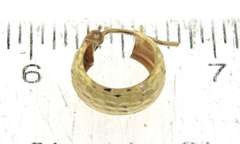 Nice Yellow Gold Textured Mini Hoop Earrings