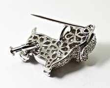 Whimsical Diamond-Covered 18K Dog Brooch/Pendant