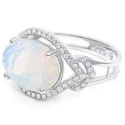 6 1/3 CARAT FIRE OPAL & 1/3 CARAT WHITE SAPPHIRE STERLING SI