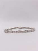 14kt Solid White Gold & CZ Bracelet