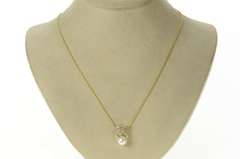 14K Yellow Gold Pearl Diamond X Criss Cross Statement Pendant