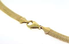 Luxurious Yellow Gold Textured Hearringbone Necklace