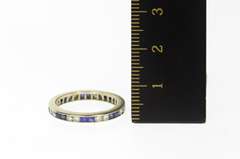 10K White Gold 1.04 Ctw Art Deco Diamond Sapphire Wedding Ring