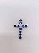 14kt Gold, Blue Sapphire, & Diamond Cross Pendant