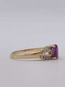 10kt Gold , Amethyst, & Diamond Ring