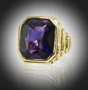 Stately Beautifully-Detailed 18K Amethyst Ring