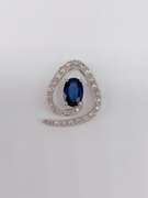14kt Gold, Blue Sapphire, & Diamond Pendant