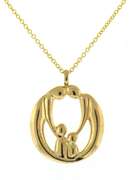 Fancy Yellow Gold Parents and Children Pendant on Chain
