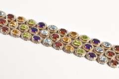Colorful Multi-Stone Sterling Bracelet