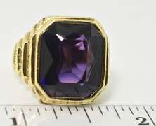 Stately Beautifully-Detailed 18K Amethyst Ring