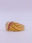 18kt Gold Ruby & Diamond Cocktail Band Ring