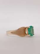 14kt Gold & Emerald Solitaire Cocktail Ring