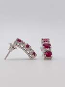 14kt Solid Gold Ruby & Diamond Earrings