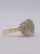 14kt Gold Green Quartz & Diamond Cocktail Ring