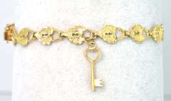 Adorable Lock and Key Bracelet in 14KT Yellow Gold
