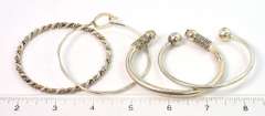 Heavy Lot of 4 Sterling Silver Bangles