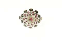 18K White Gold 1960's Ruby Black Star Sapphire Cocktail Ring