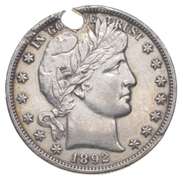 1892 Barber Half Dollar - Holed