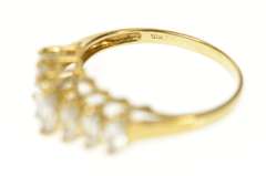 10K Yellow Gold Graduated Marquise Cubic Zirconia Statement Ring