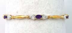 Charming Amethyst Bracelet in Two-Tone Gold