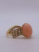 14kt Gold Coral & Diamond Cocktail Ring