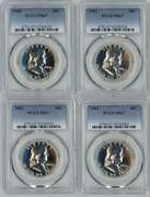 4 Diff Awesome PCGS PR67 Franklin Half Dollars 1960-1963