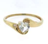 Fantastic Yellow Gold Heart Shaped CZ Ring
