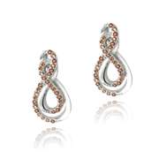 Sterling Silver Garnet Intertwined Infinity Drop Earrings