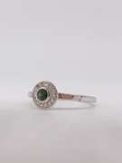 14kt Gold ,Green Sapphire, & Diamond Ring