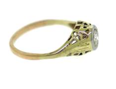 Vintage Yellow Gold European Diamond Ring