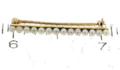 Pleasing Yellow Gold two Seed Pearl Pins