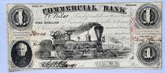 2 Sided $ 1 State Of Indiana Commercial Bank 1858 Terre Haute Note