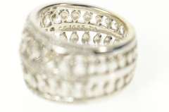 18K White Gold Ornate Tiered Diamond Graduated Statement Ring