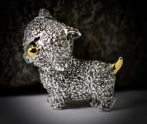 Whimsical Diamond-Covered 18K Dog Brooch/Pendant