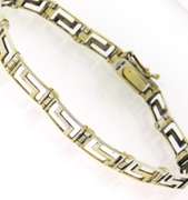 Sterling Silver Vermeil Greek Key Bracelet