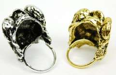 2 Large Cast Medusa Figural Rings