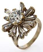 Attractive 14kt Cubic Zirconia Cocktail Ring