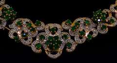 Stunning Designer Emerald and White Topaz Necklace