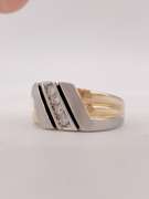 Men's 14kt Gold & Diamond Wedding Band- Size 11.5