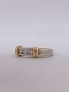 Unisex 14kt Gold Diamond Wedding Band- Size 7