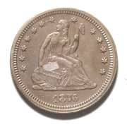 1876 CC Seated Quarter