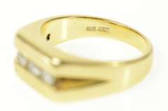 14K Yellow Gold Men's Squared Diamond Statement Wedding Ring