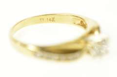 14K Yellow Gold 0.56 Ctw Diamond Engagement Wavy Classic Ring